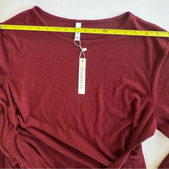 Lionstill Women's Elegant Long Sleeve Dress Casual Crew Neck Tie/Wine - Picture 5 of 12